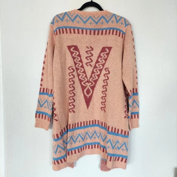 Heimish USA Multi Print Open Front Sweater Cardigan Size S/M NWT - Picture 7 of 8